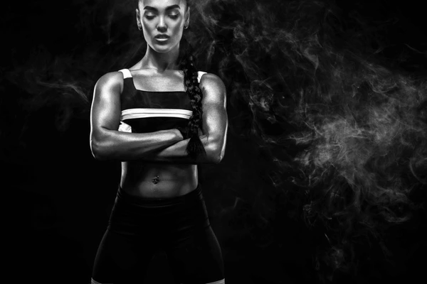 Athlete in dramatic lighting